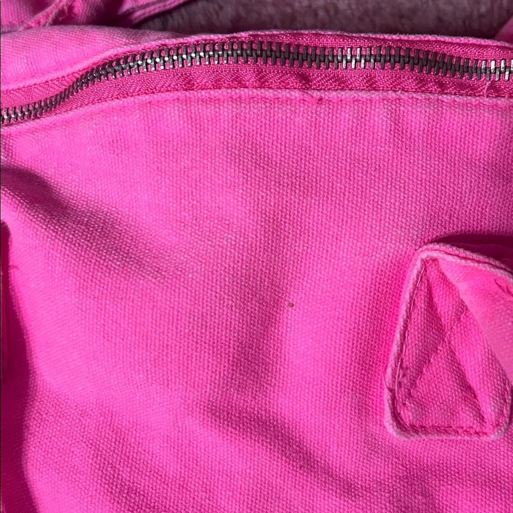 Victoria's Secret Hot Pink Canvas Tote with Shoulder Strap - Picture 2 of 7